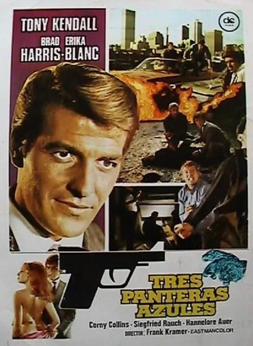 Póster de Comisario X y Tres panteras azules