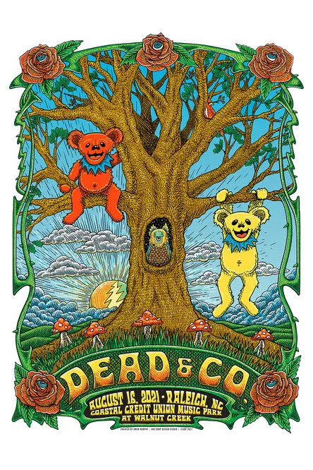 Póster de Dead & Company: 2021-08-16 Coastal Credit Union Music Park at Walnut Creek, Raleigh, NC