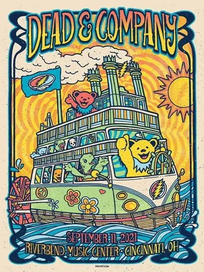 Póster de Dead & Company: 2021.09.11 - Riverbend Music Center, Cincinnati, OH
