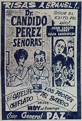 Juan Carlos Thorry interpreta a Dr. Cándido Pérez en Dr. Cándido Pérez, Sras.