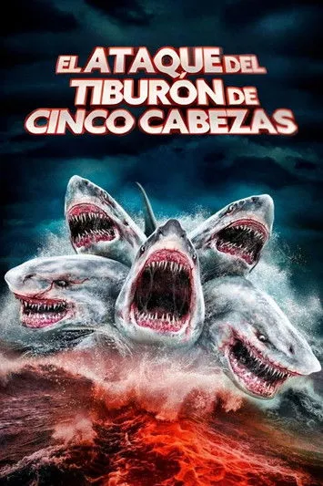 Póster de El ataque del tiburón de cinco cabezas