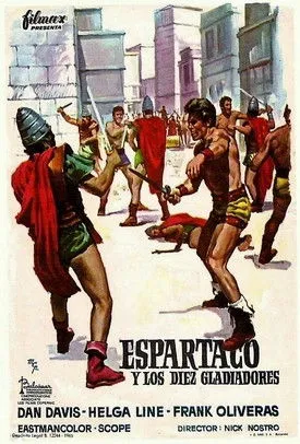 Giovanni Di Benedetto interpreta a Spartacus (as John Heston) en Espartaco y los diez gladiadores