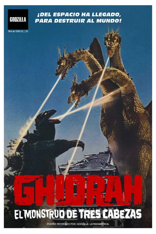 Póster de Godzilla contra Ghidorah, el dragón de tres cabezas