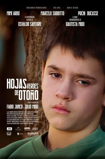 Póster de Hojas verdes de otoño