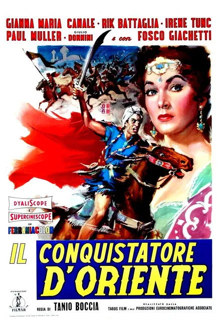 Attilio Torelli interpreta a Leader of the Red Robes Tribe en Il conquistatore dell'Oriente