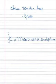 Adriaan Van den Hoof interpreta a  en Ja, Maar eerst een diploma