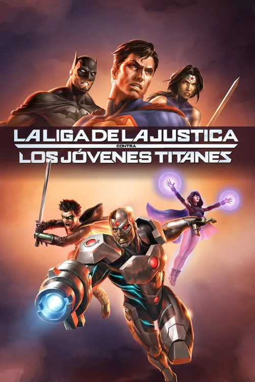 Póster de La Liga de la Justicia contra los Jóvenes Titanes