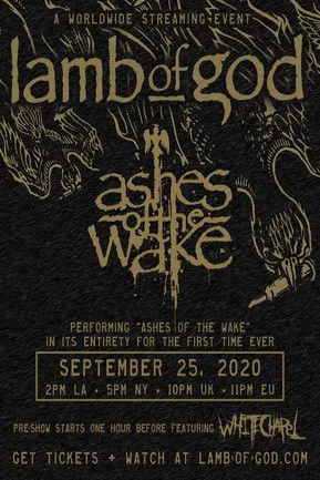 Póster de Lamb of God - Ashes of the Wake Live Stream