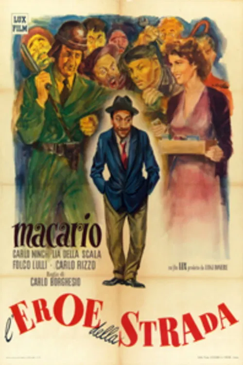 Erminio Macario interpreta a Felice Manetti en L'eroe della strada