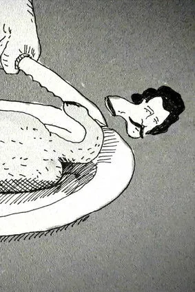 Guy Maddin interpreta a Narrator en Louis Riel for Dinner