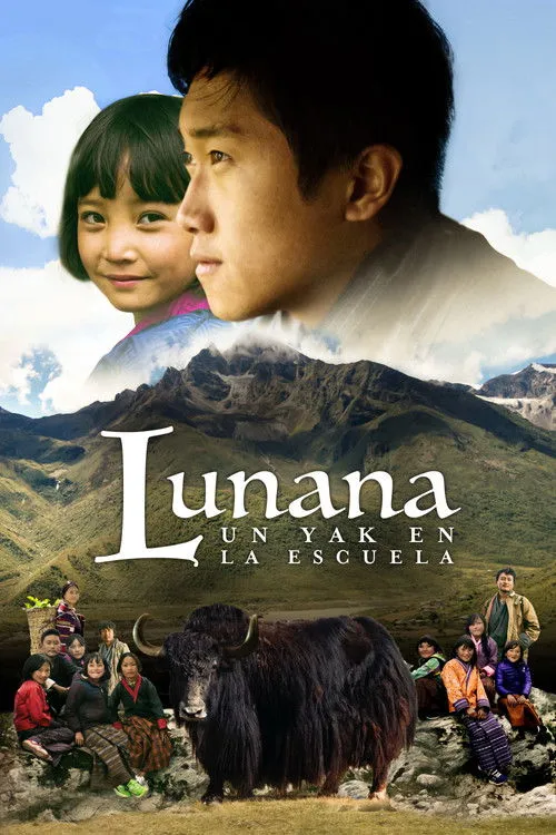 Póster de Lunana, un yak en la escuela