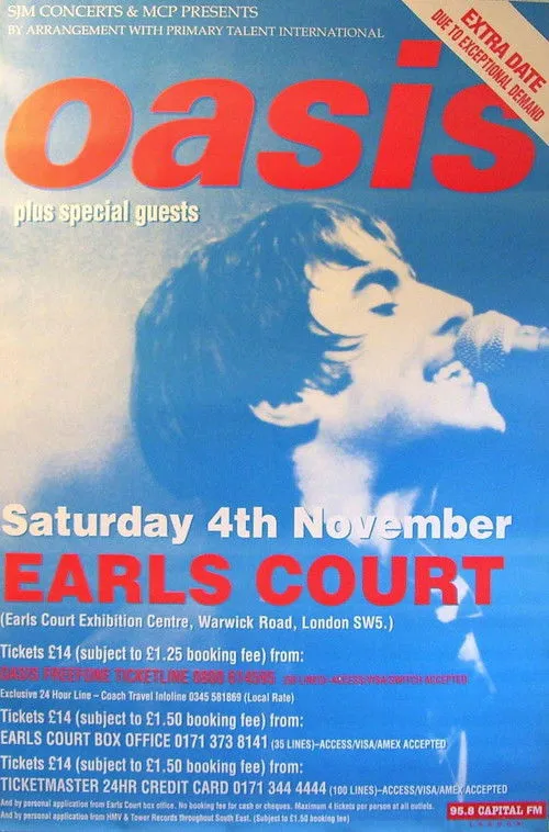 Póster de Oasis Live @ Earls Court 1995