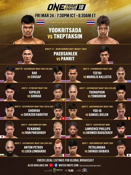 Sherzod Kabutov interpreta a Self en ONE Friday Fights 10: Yodkrisada vs. Thepthaksin