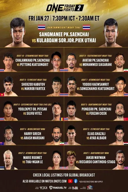 Pongsiri P.K.Saenchai interpreta a Self en ONE Friday Fights 2: Sangmanee vs. Kulabdam