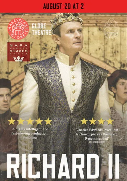 Charles Edwards interpreta a Richard II en Richard II - Live at Shakespeare's Globe