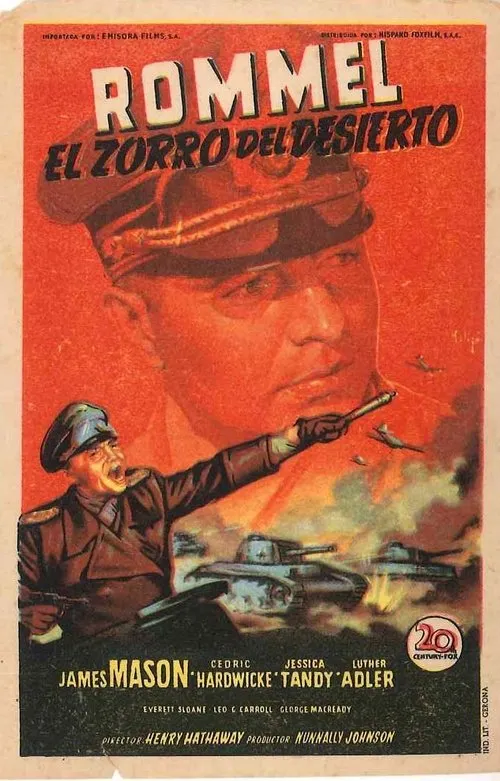 James Mason interpreta a Field Marshal Erwin Rommel en Rommel, el zorro del desierto