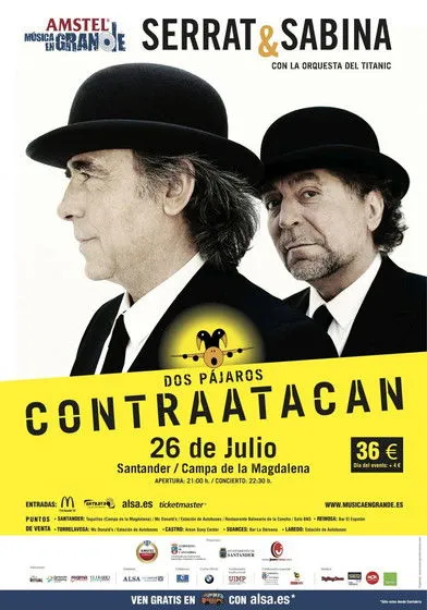 Póster de Serrat y Sabina: Dos Pajaros Contraatacan