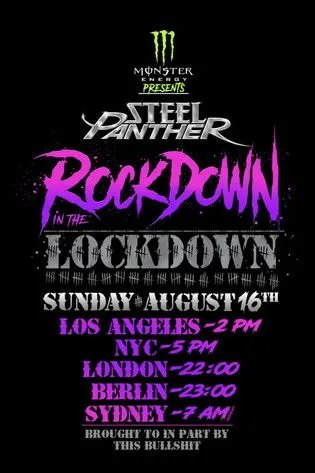 Travis Haley interpreta a Lexxi Foxx en Steel Panther - Rockdown In The Lockdown