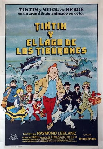 Portada de Tintín y el lago de los tiburones