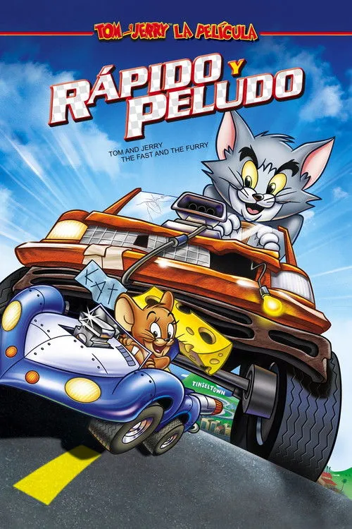 Póster de Tom y Jerry en la super carrera
