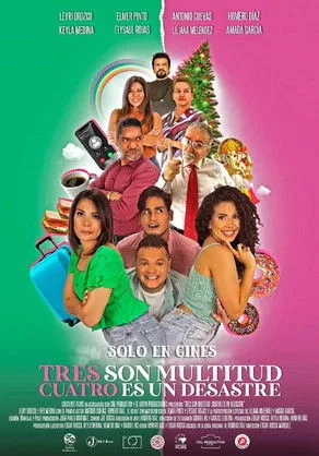 Póster de Tres son multitud, cuatro es un desastre